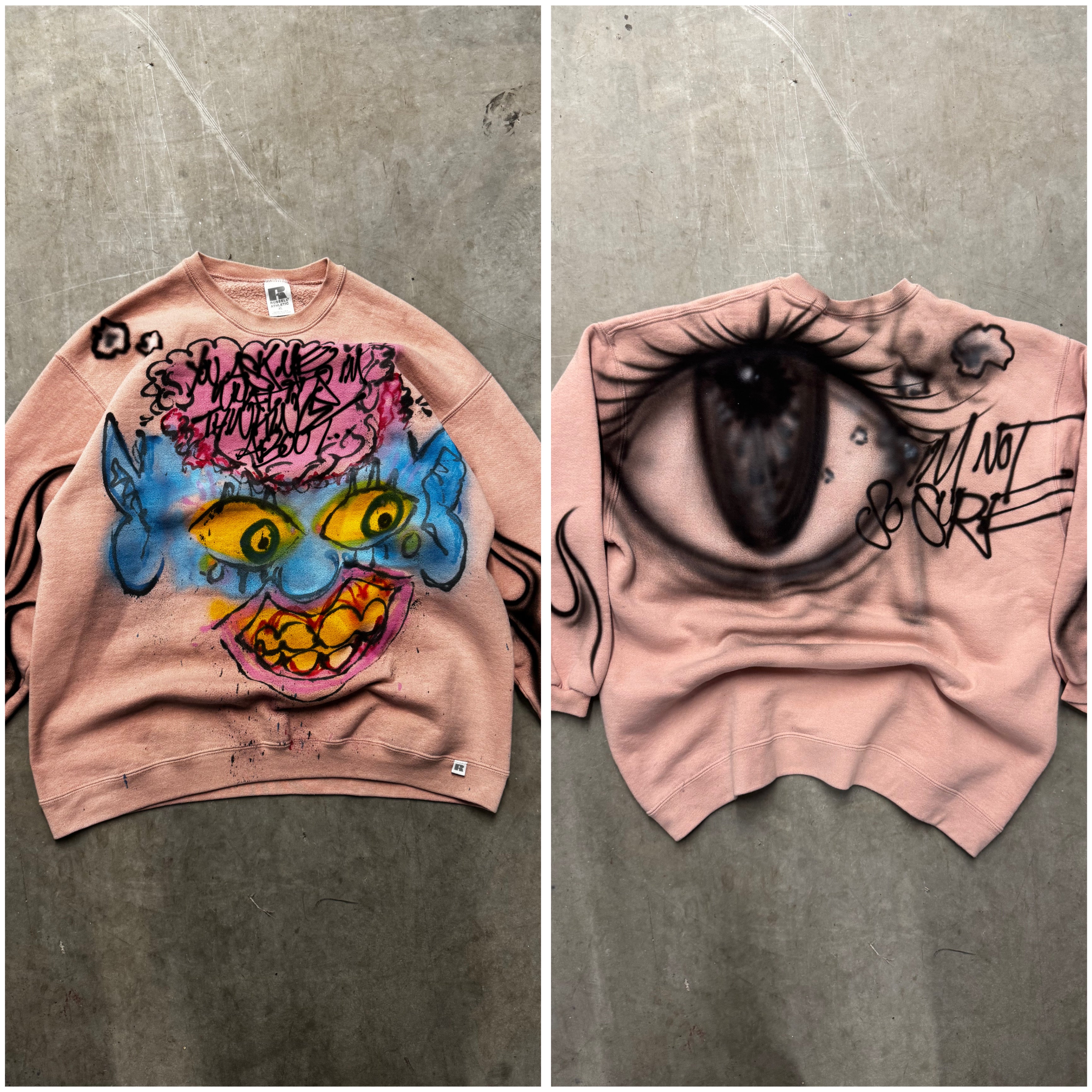 “YOU ASKED ME WHAT IM THINKING OF… IM NOT SURE” Hemsley Herrick x Wyatt Cummingham Russell Crewneck